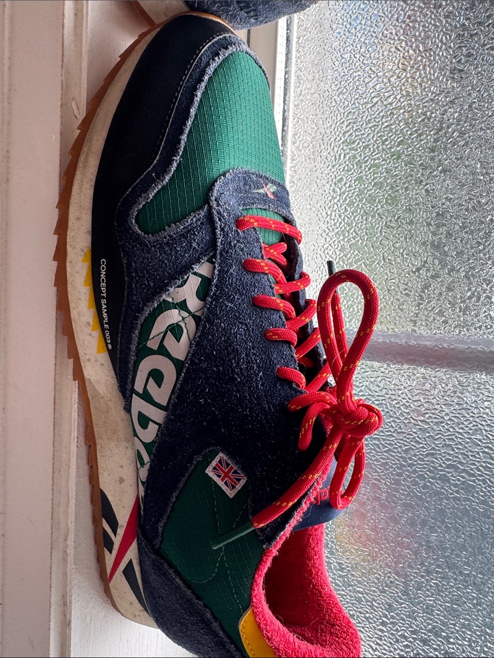 Reebok Classic Men's Green Navy Red Running Sneakers